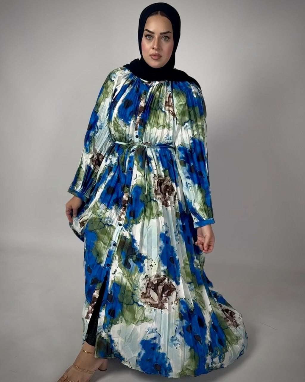 Eliza Moonlit Pleated Maxi Dress