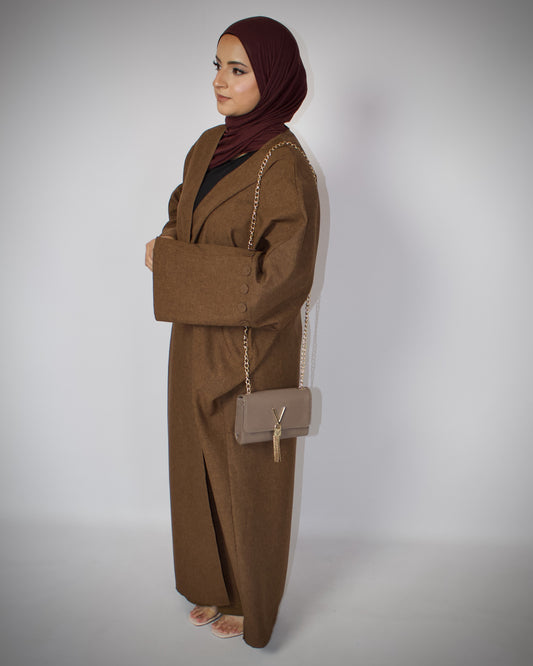 Mahnoor Ember Open Abaya Coat